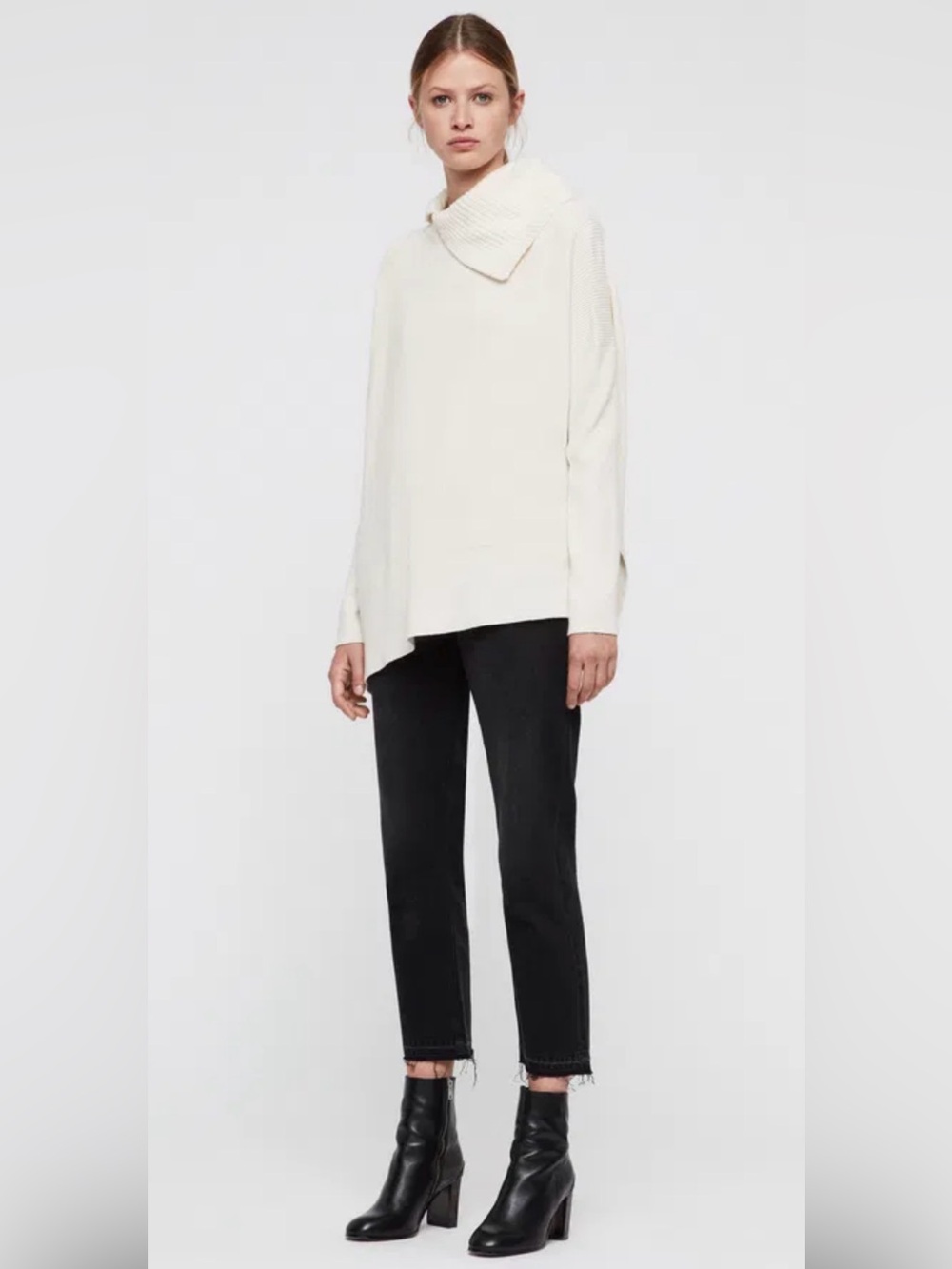 AllSaints wool/cashmere blend sweater charcoal gray
